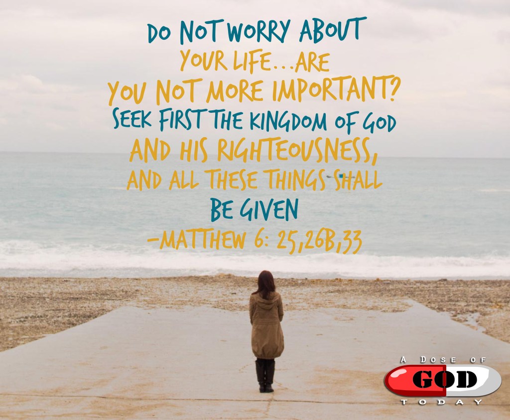 Our worries and anxieties distract our peace and remove us from what is more&nbsp;important