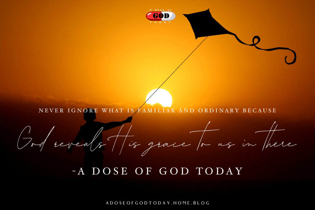 Never ignore what is familiar and ordinary because God reveals His grace to us in&nbsp;there